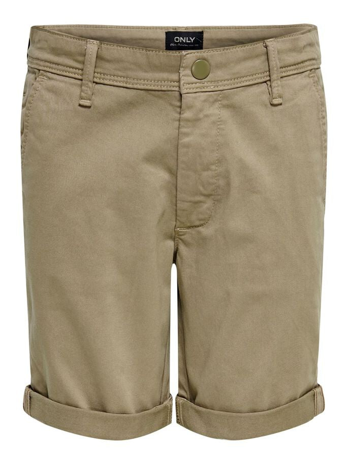EFFEN GEKLEURDE OMSLAG CHINO SHORT