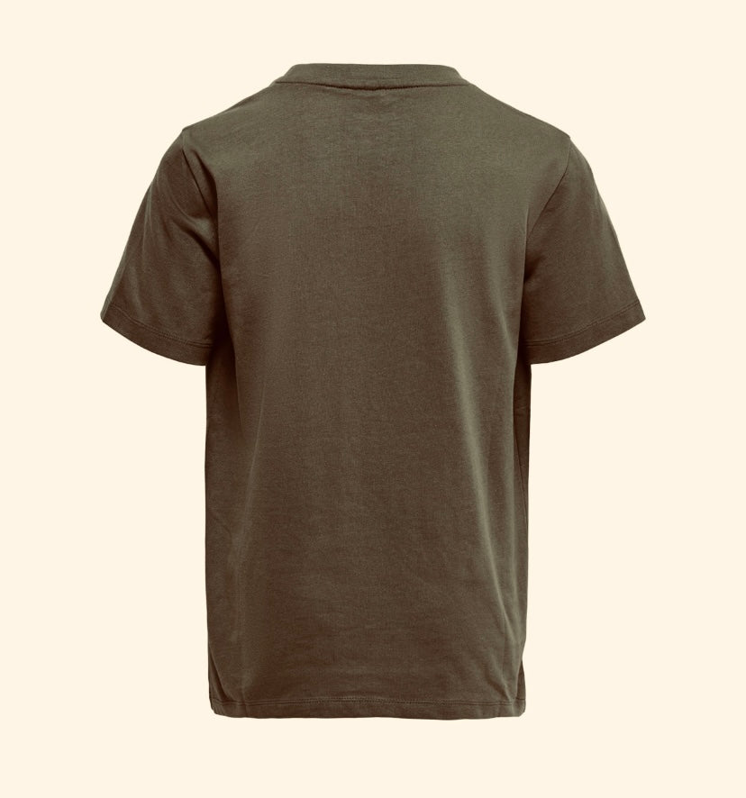 ONLY Kaki T-shirt met Print – Jongens Tieners Maat 170/176