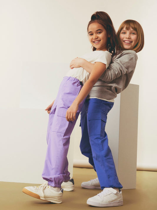 NAME IT Kids Baggy Fit Cargo Broek – Trendy Geweven Broek voor Meisjes