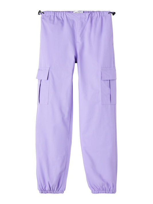 NAME IT Kids Baggy Fit Cargo Broek – Trendy Geweven Broek voor Meisjes